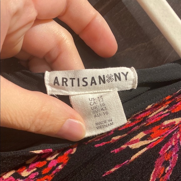 Floral Black and Red Women's Dress - Picture 3 of 3